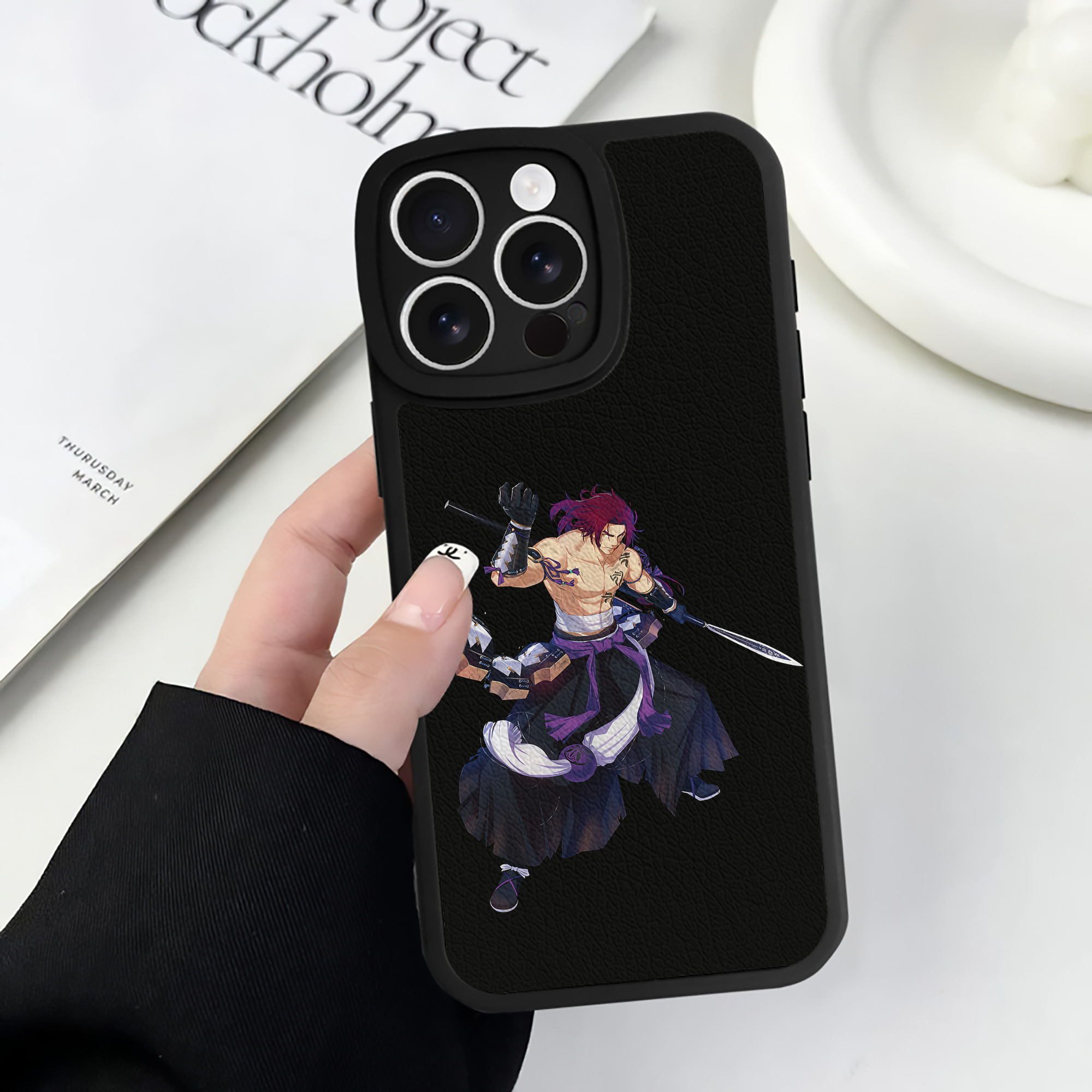 （画像用） 刀剣乱舞 Touken Ranbu 【iPhone 16シリーズ対応】シリコンスマホケース（レザー調） 材質：シリコン